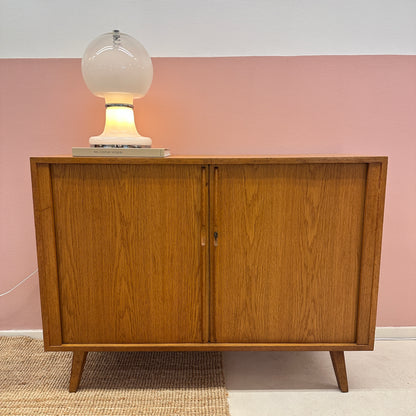 Mid-Century oak sideboard with sliding doors