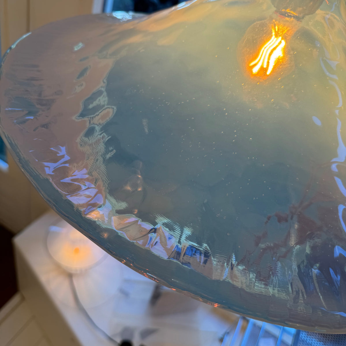 Italian opaline Murano glass pendant light