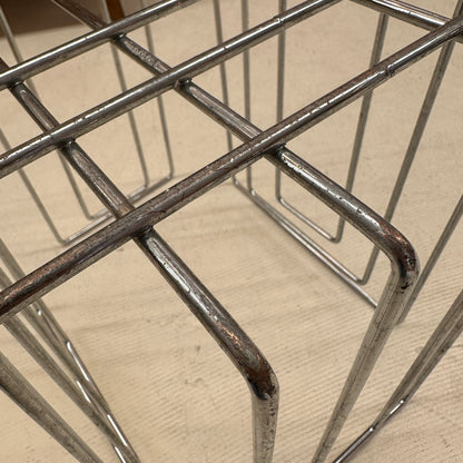 Tijdschriftenhouder / tafel uit de jaren 80 van Chrome