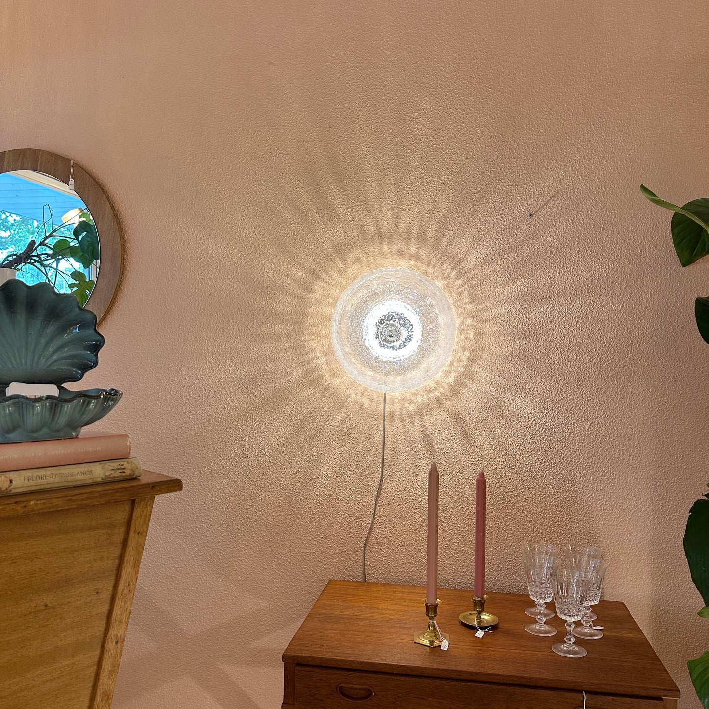 Heavy glass bubble ceiling / wall light