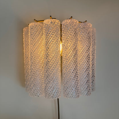 Italian Murano tube glass wall light, 1960s
