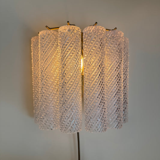 Italian Murano tube glass wall light, 1960s