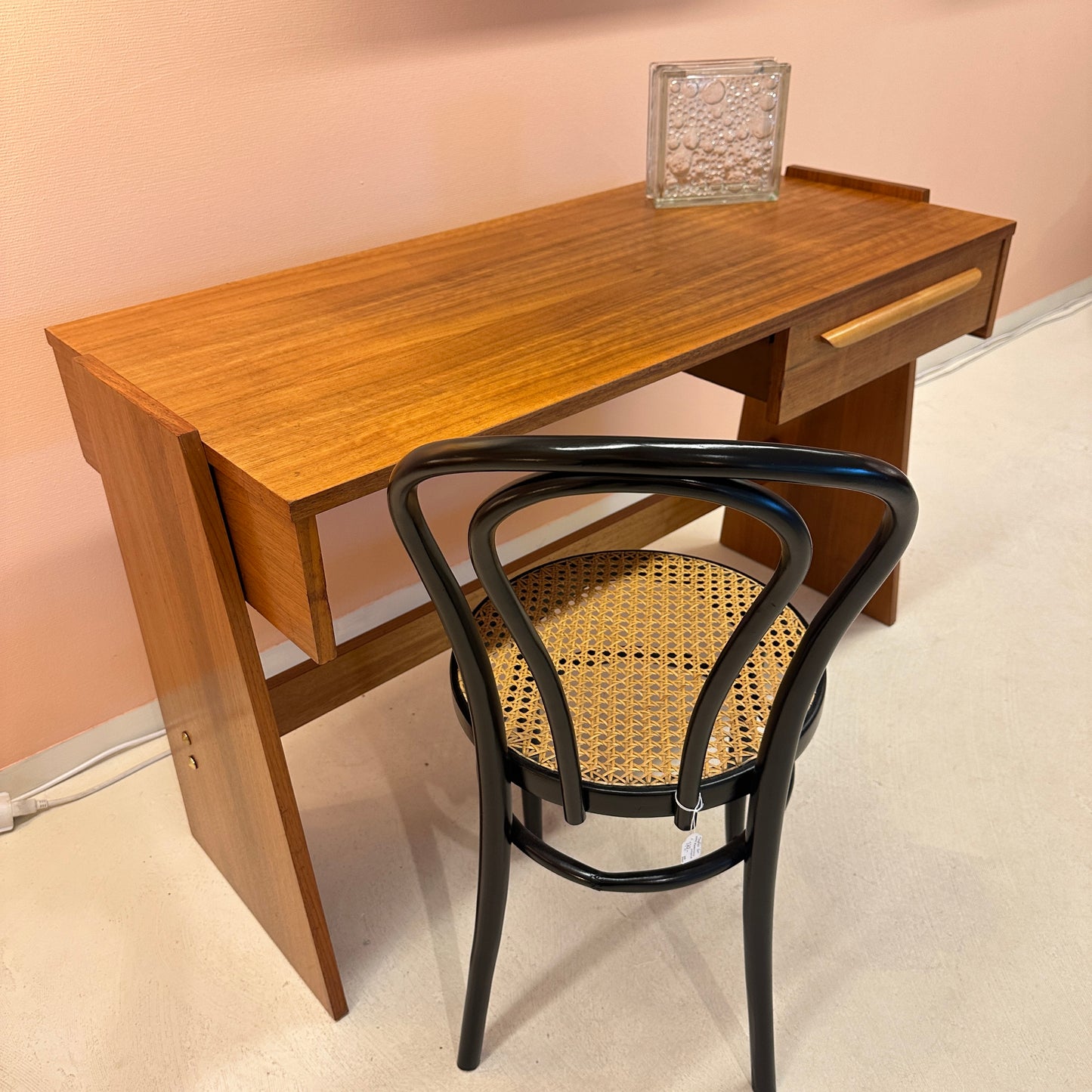 1960s teak desk – brutalist meets art deco