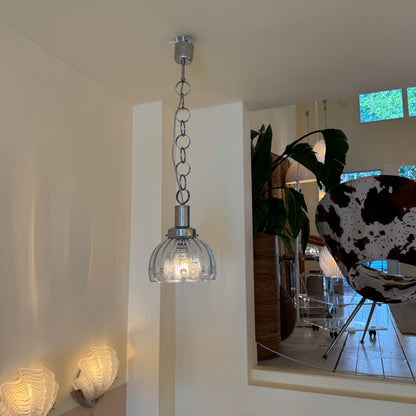 Murano glass blue flower pendant light 80’s