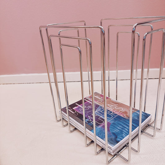 1980's Chrome magazine holder / table