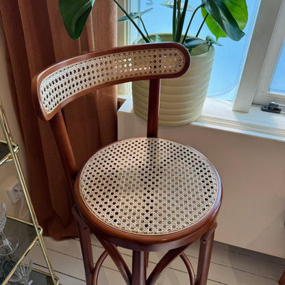 Italian wicker and cane barstools