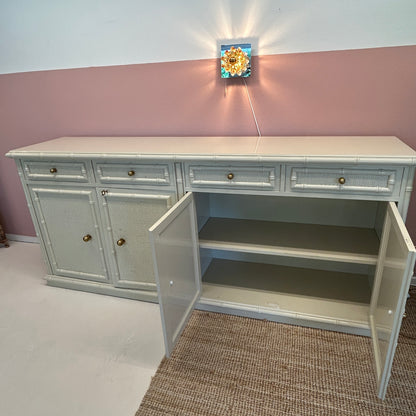 1970’s beige faux bamboo dresser