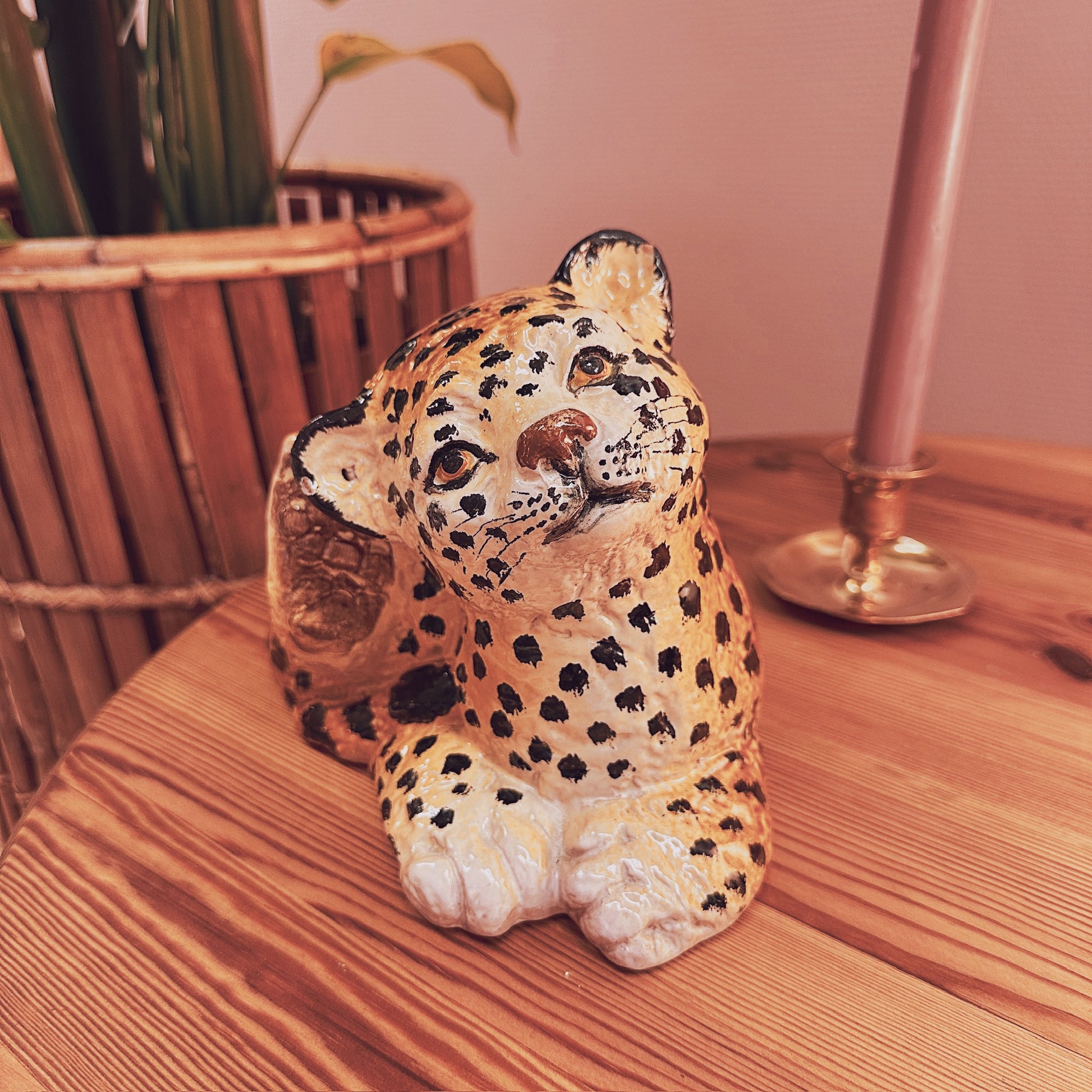 Vintage cute ceramics panther figurines