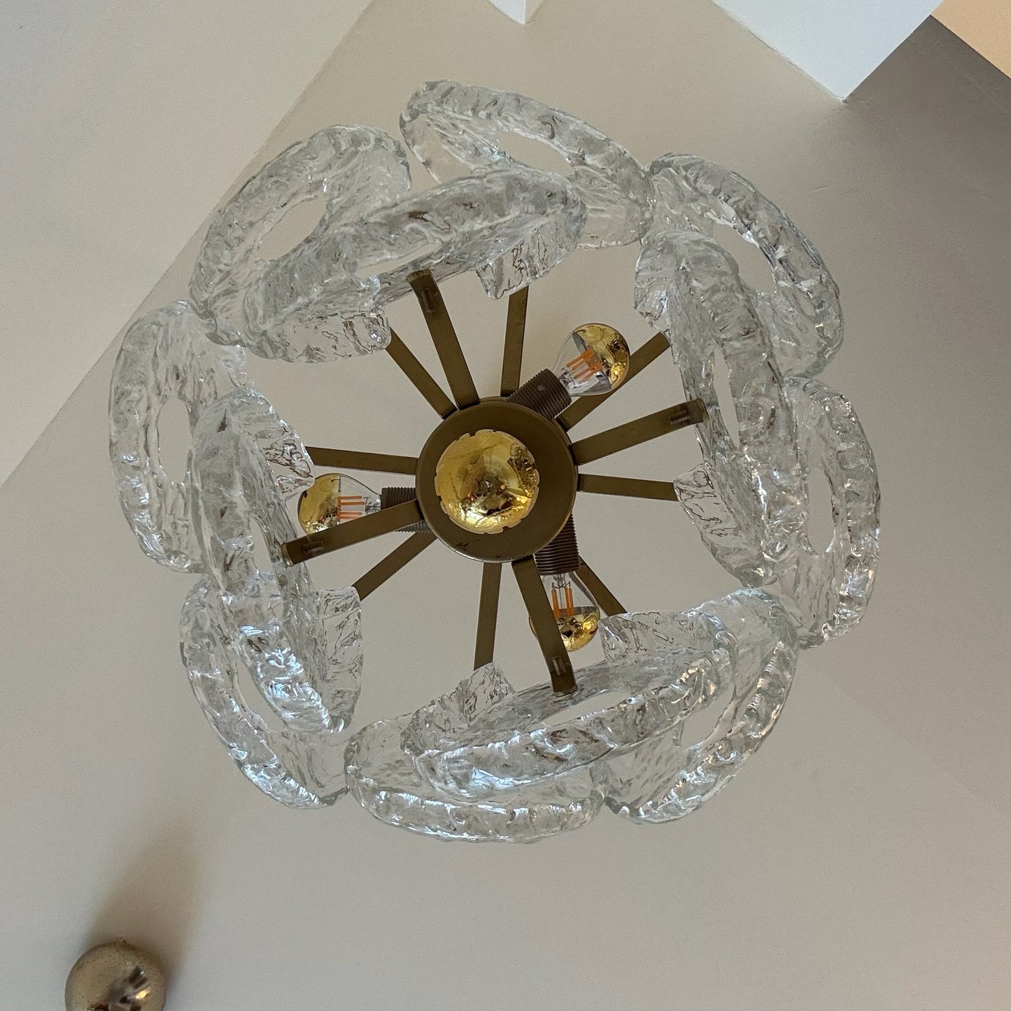Italian donut-shaped ice glass chandelier
