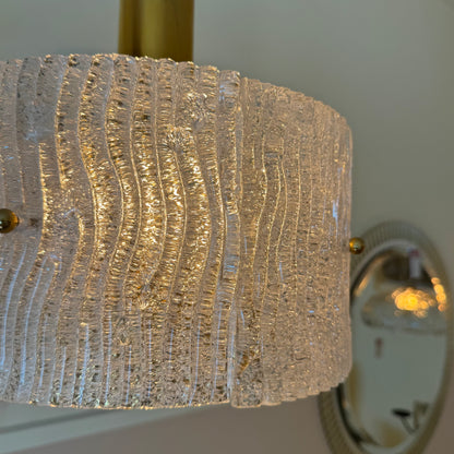 J.T. Kalmar messing & glazen hanglamp