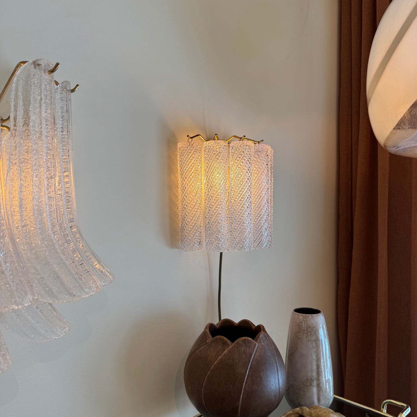 Italian Murano tube glass wall light, 1960s