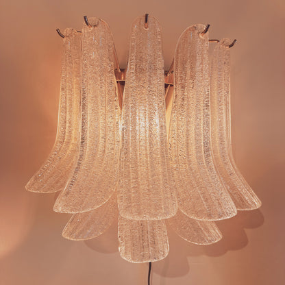 Glass wall light with Murano glass petals