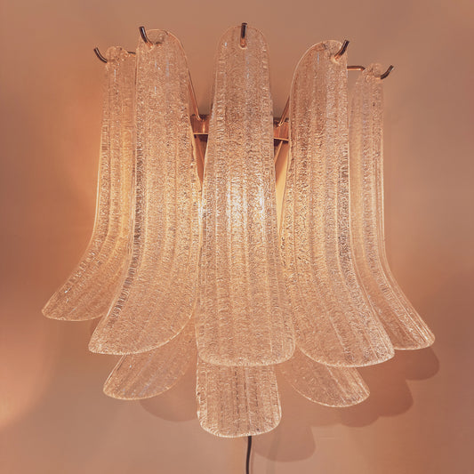 Glass wall light with Murano glass petals
