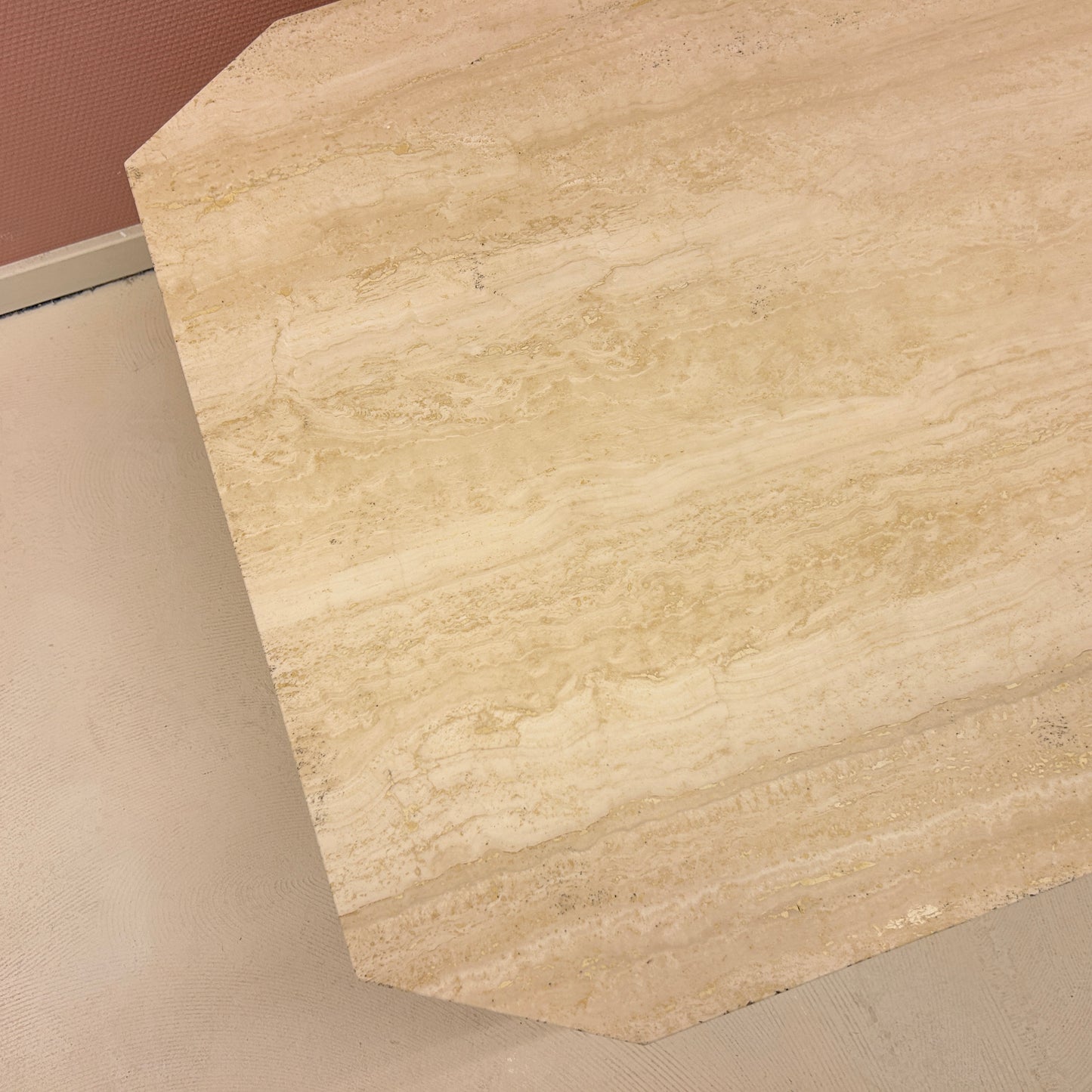 Rectangular travertine coffee table