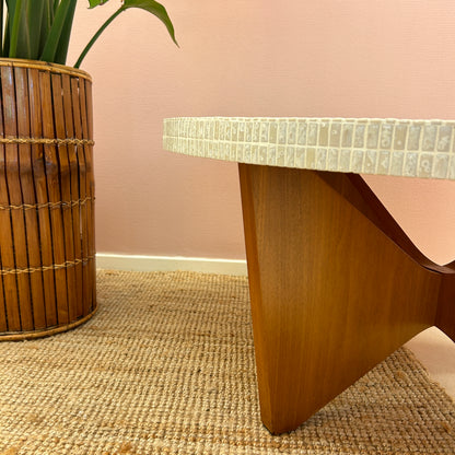 Beige mosaic round coffeetable