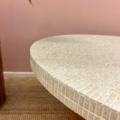 Beige mosaic round coffeetable