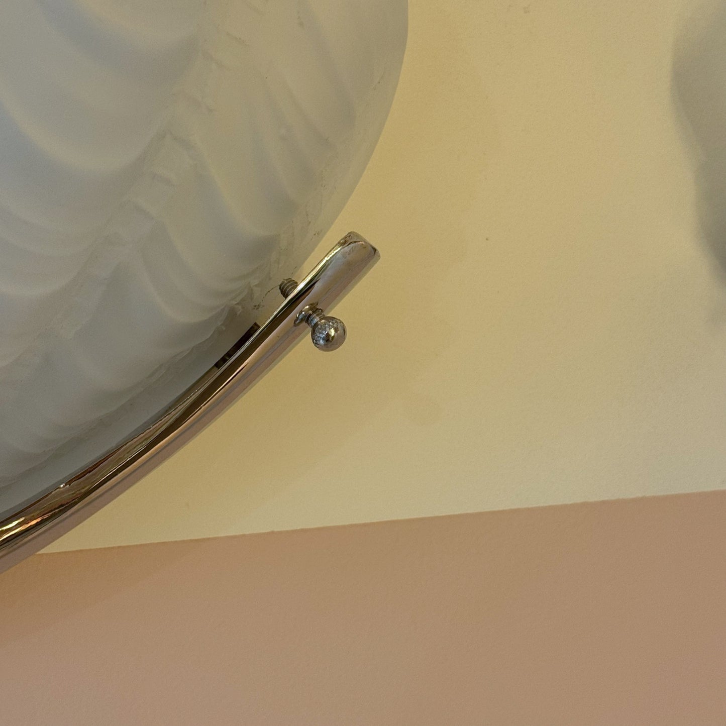 Art Deco shell wall lights with chrome fixture