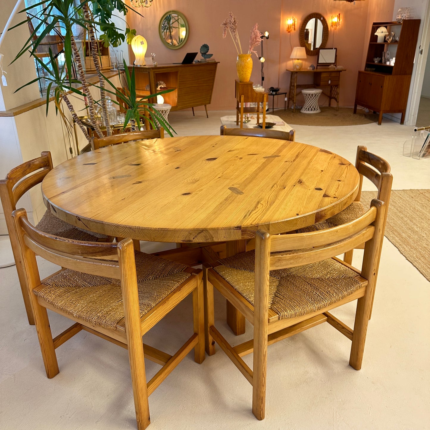 Round Dining Table by Roland Wilhelmsson - Swedish Pine Wood, 1970 | Karl Andersson & Söner