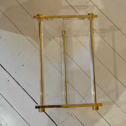 Mid-century plexiglas magazine with brass details