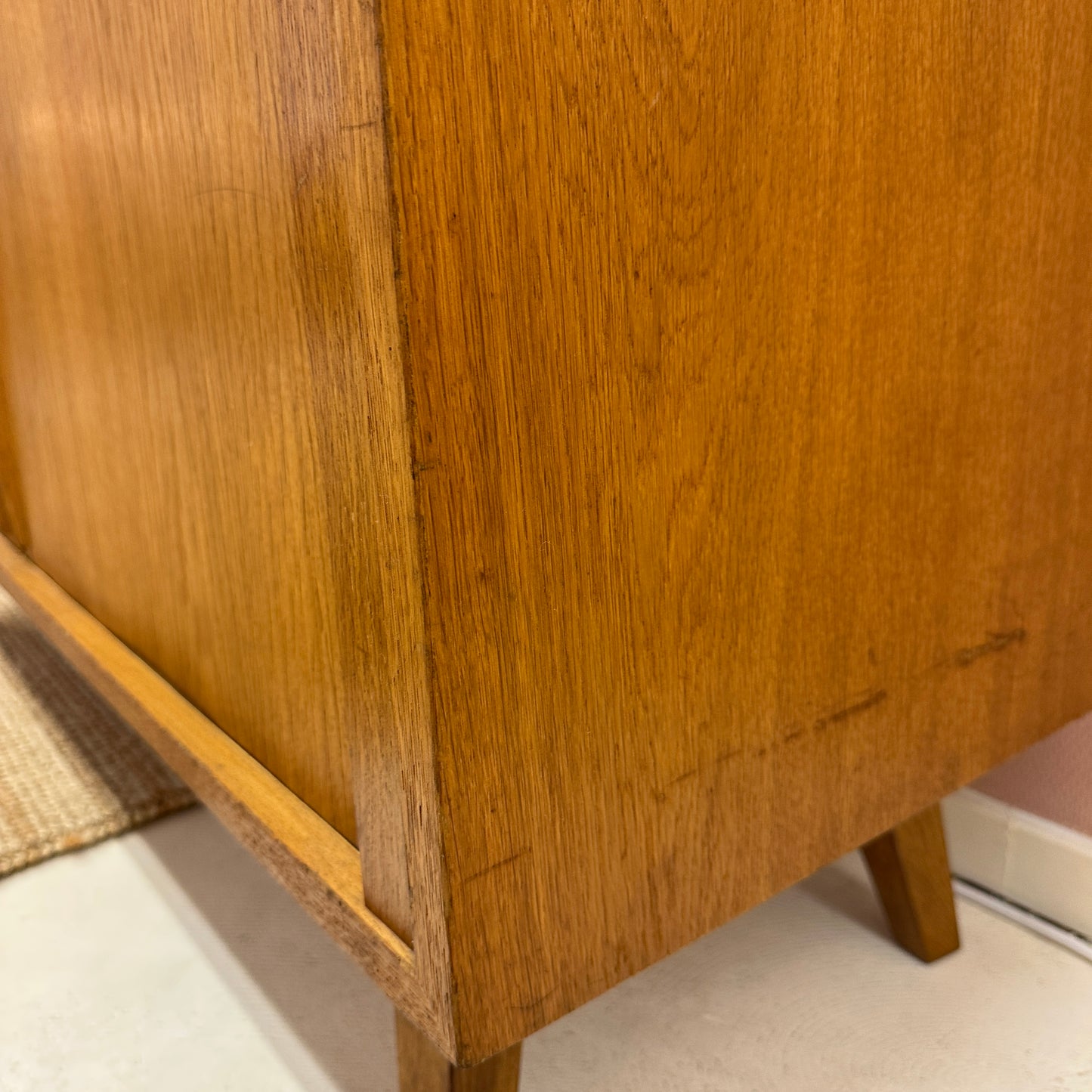 Mid-Century oak sideboard with sliding doors