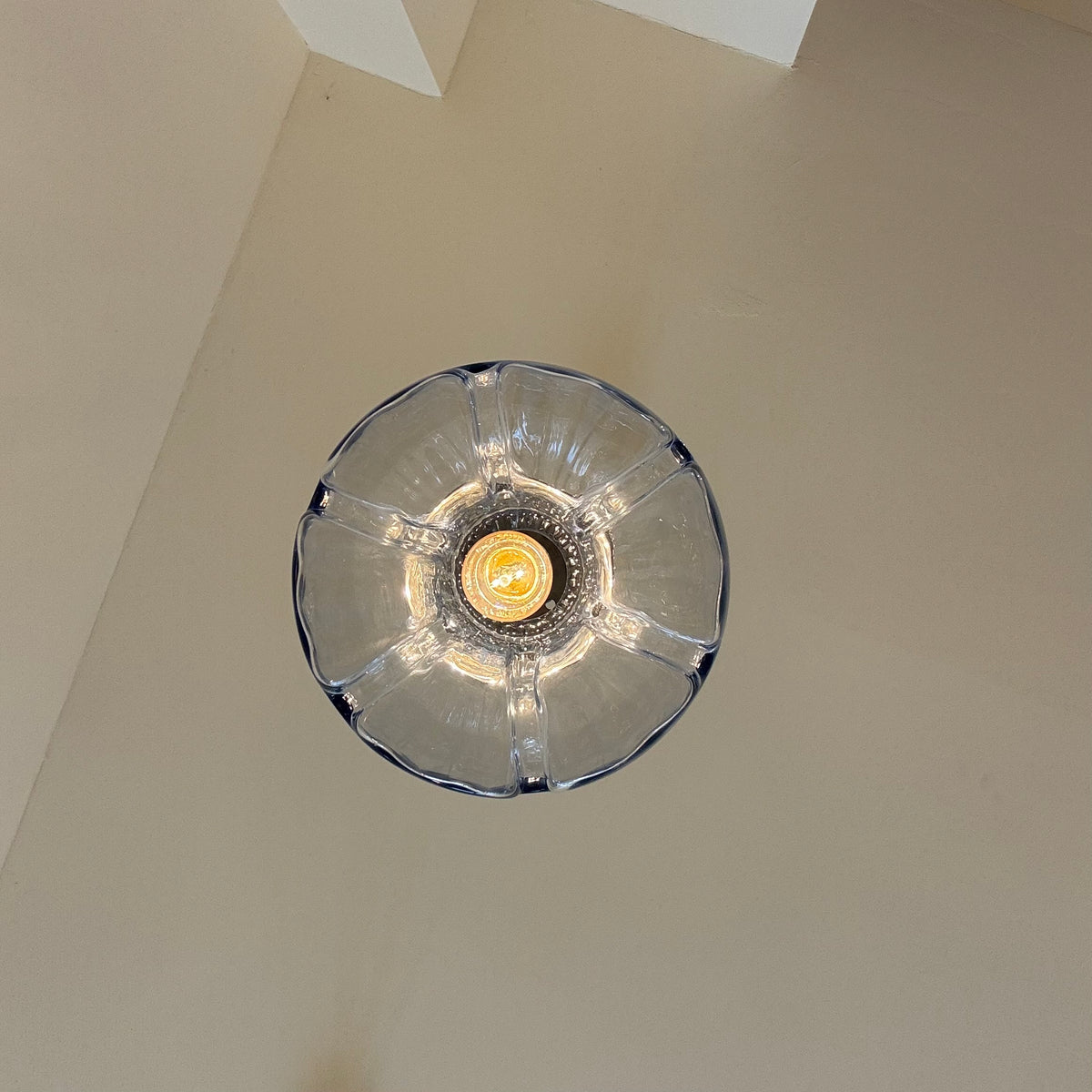 Murano glass blue flower pendant light 80’s