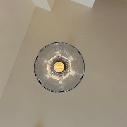 Murano glass blue flower pendant light 80’s
