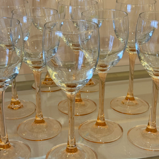 Luminarc wineglasses with pink stem