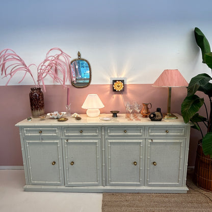 1970’s beige faux bamboo dresser