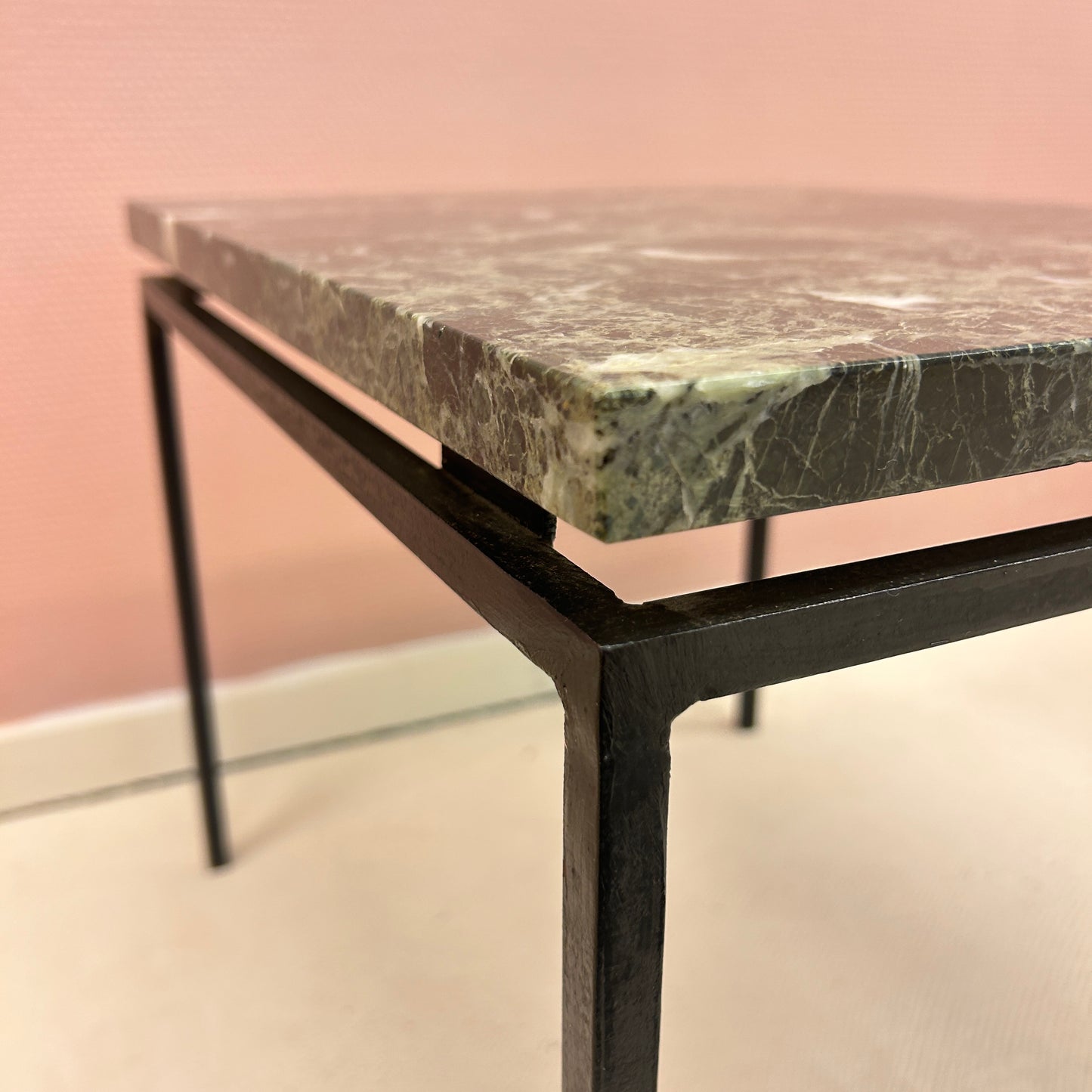 Marble and metal sidetable