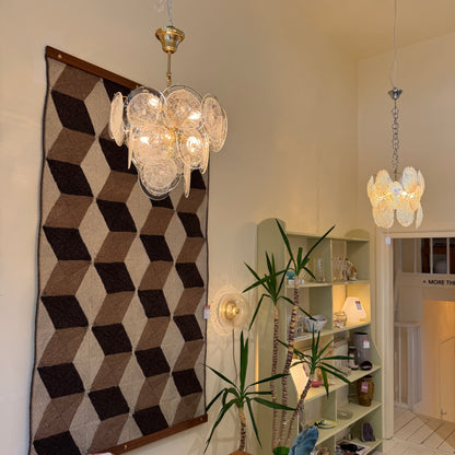 Italian Vistosi disc glass chandelier 1970