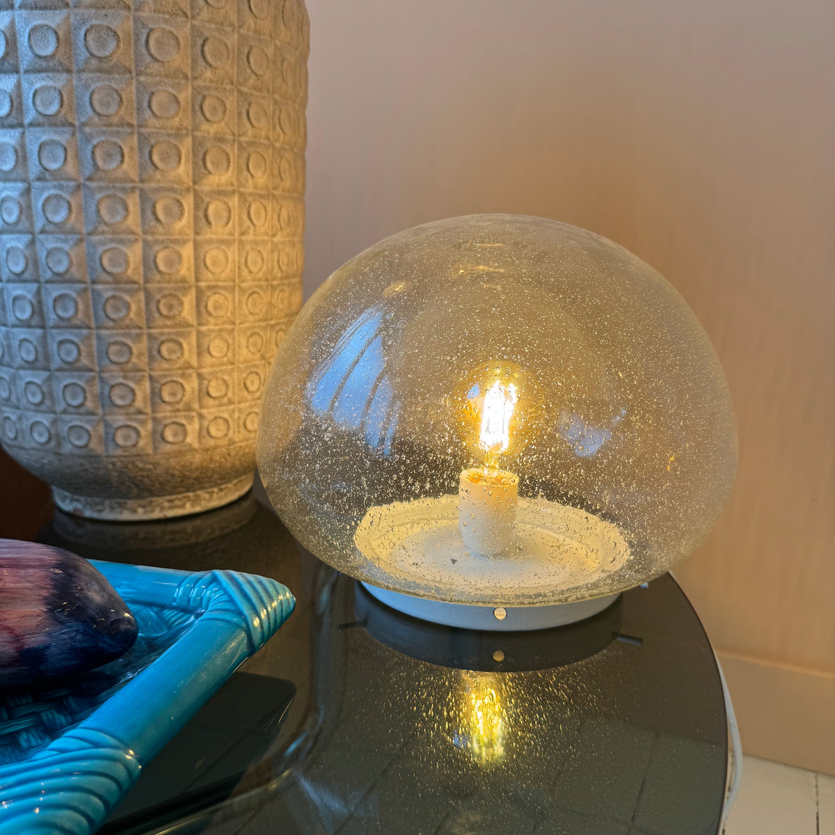 Vintage bubble glass ceiling light, 1970s