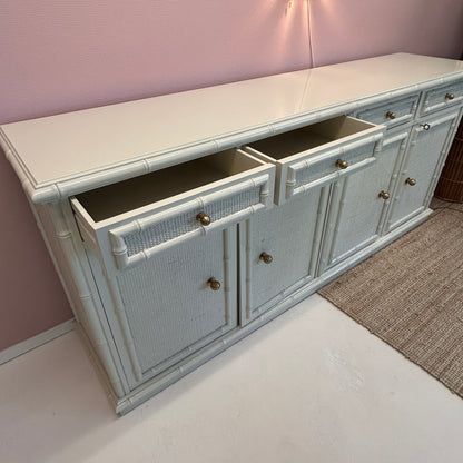 1970’s beige faux bamboo dresser