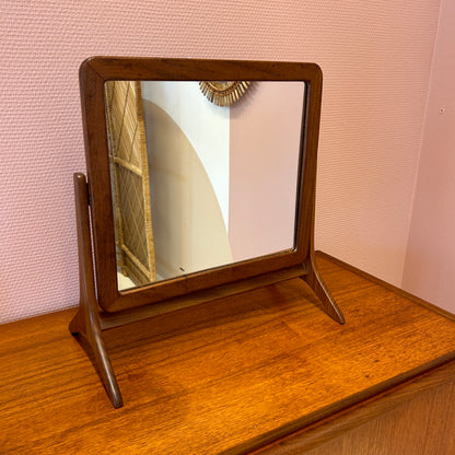1950's Teak vanity desk mirror