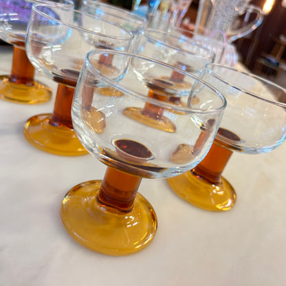 Amber colored minimalistic wineglasses