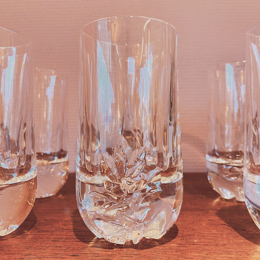 Heavy crystal whiskey glasses