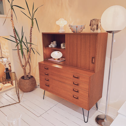 Gebrüder Schmidt brown Wood, Teak veneer Highboard - 1960