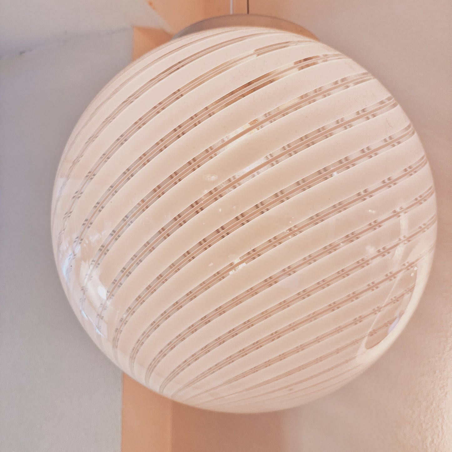 XL Witte Murano Swirl globe hanglamp