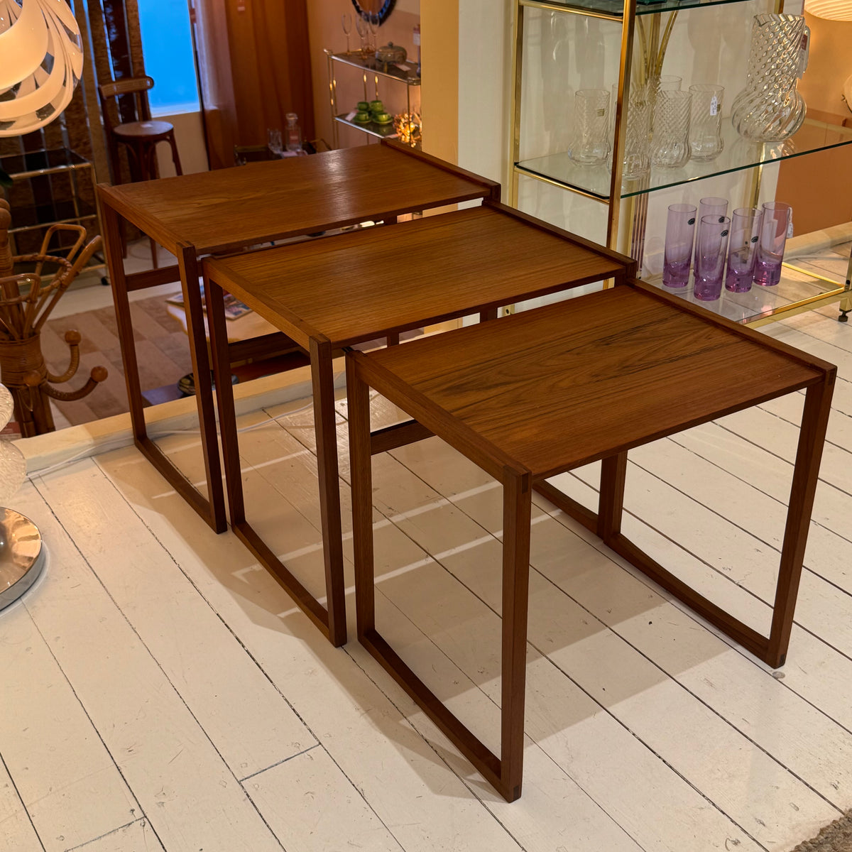 Mid-Century teak wood nesting tables, 1960s