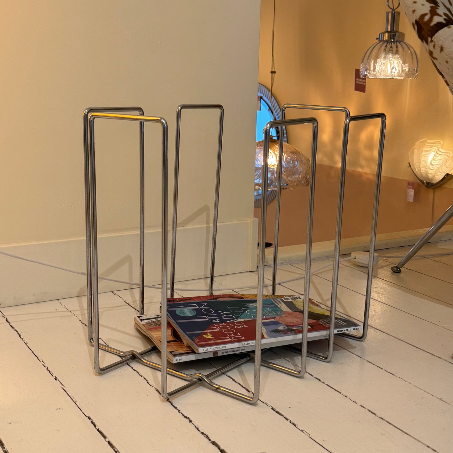 Chrome Plated Magazine Rack, 1980s