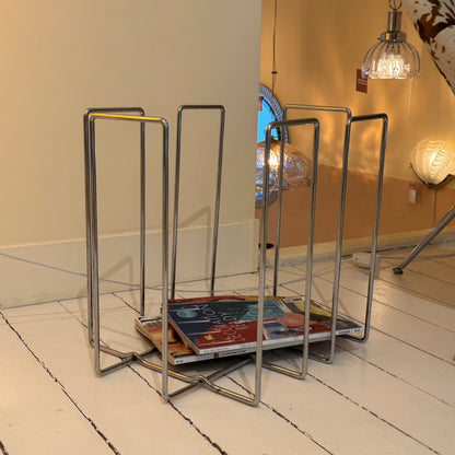 Chrome Plated Magazine Rack, 1980s