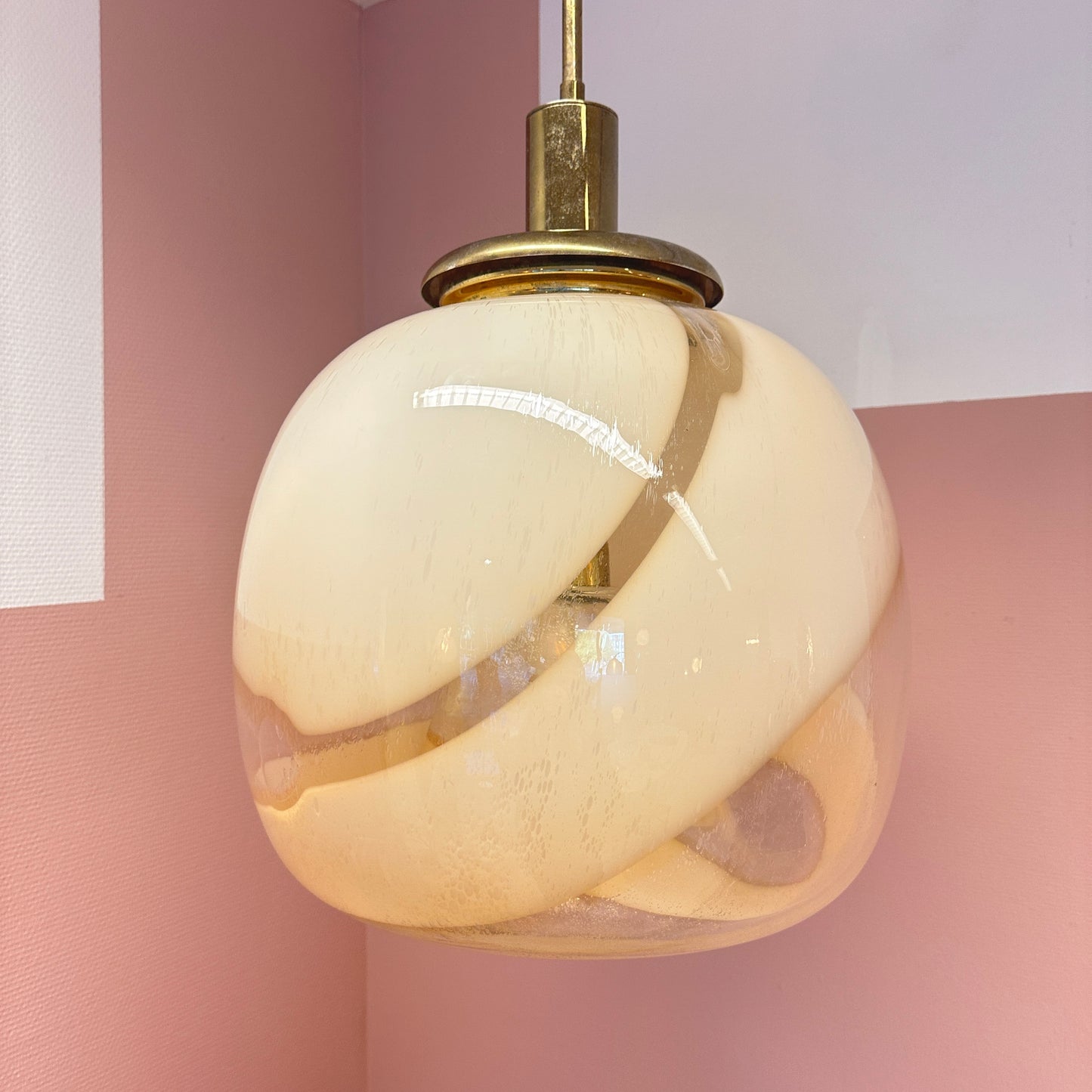 Italiaanse Murano glazen draaibare donut hanglamp