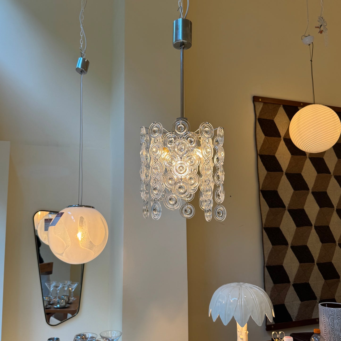 Gaetano Sciolari “Saturn” glass chandelier