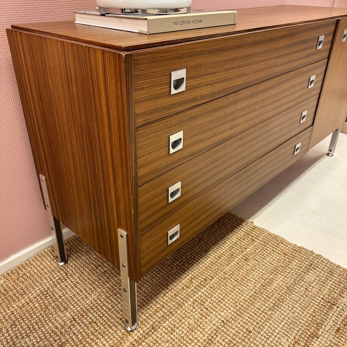 Mid Century sideboard with chrome details