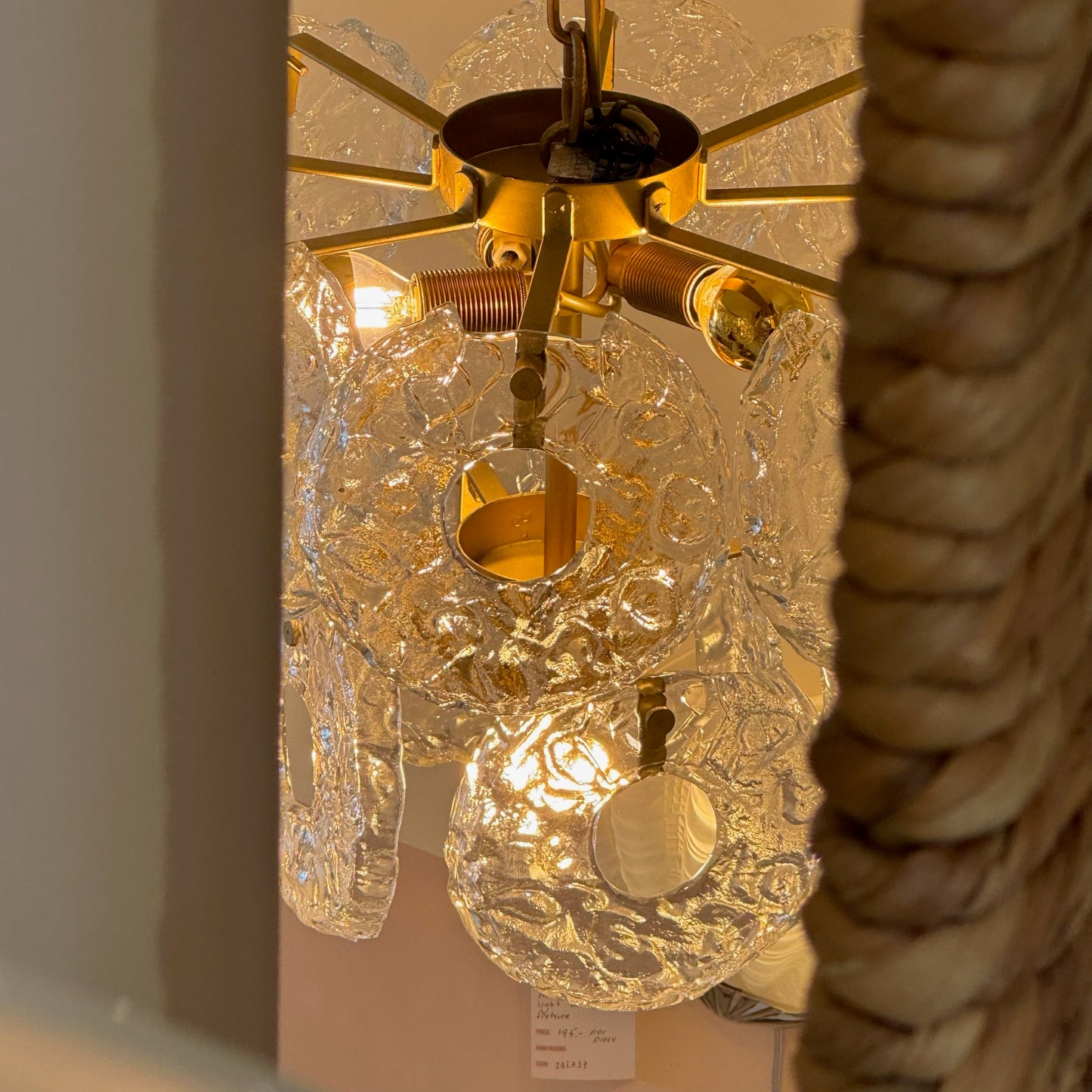 Italian donut-shaped ice glass chandelier