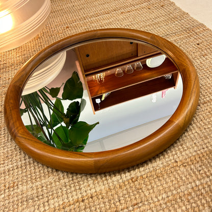 Round wooden mirror