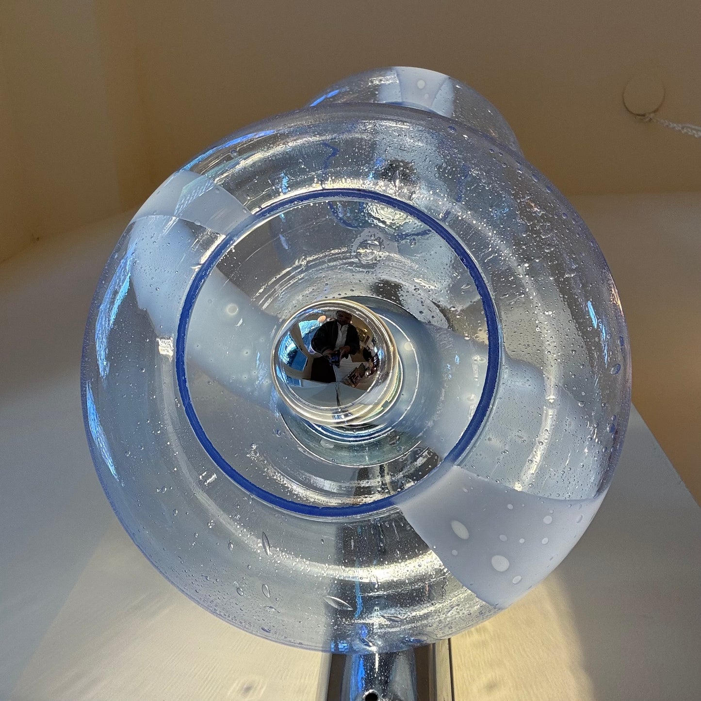 Blue Italian round bubble chrome wall lights
