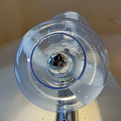 Blue Italian round bubble chrome wall lights
