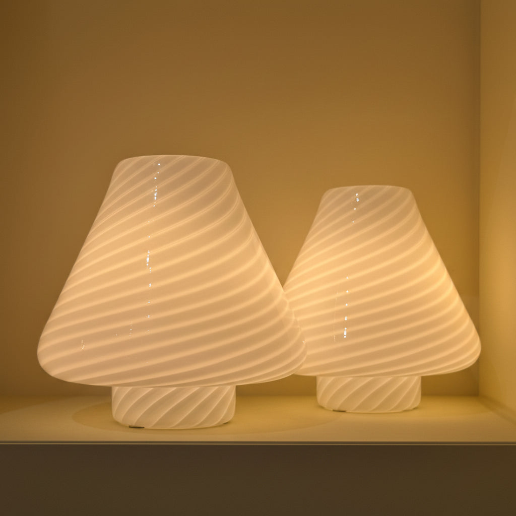 Italian murano mushroom swirl table light