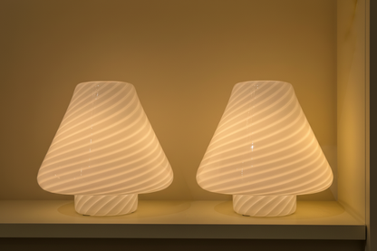 Italian murano mushroom swirl table light