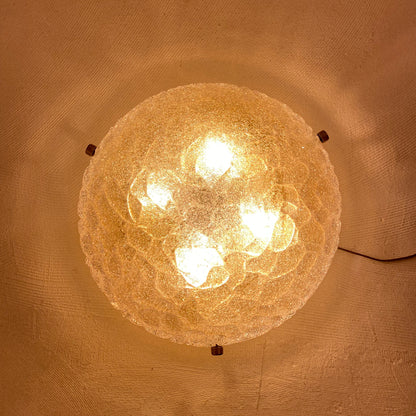 Big glass ceiling light - 1970 Hillebrand